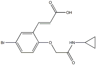 3-{5-bromo-2-[(cyclopropylcarbamoyl)methoxy]phenyl}prop-2-enoic acid 化学構造式
