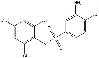 3-amino-4-chloro-N-(2,4,6-trichlorophenyl)benzene-1-sulfonamide,,结构式