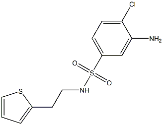 3-amino-4-chloro-N-[2-(thiophen-2-yl)ethyl]benzene-1-sulfonamide 化学構造式