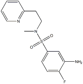 3-amino-4-fluoro-N-methyl-N-[2-(pyridin-2-yl)ethyl]benzene-1-sulfonamide 化学構造式