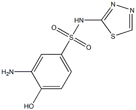 3-amino-4-hydroxy-N-(1,3,4-thiadiazol-2-yl)benzene-1-sulfonamide,,结构式