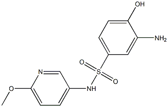 3-amino-4-hydroxy-N-(6-methoxypyridin-3-yl)benzene-1-sulfonamide Struktur