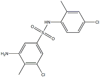 3-amino-5-chloro-N-(4-chloro-2-methylphenyl)-4-methylbenzene-1-sulfonamide 结构式