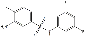 3-amino-N-(3,5-difluorophenyl)-4-methylbenzene-1-sulfonamide 化学構造式