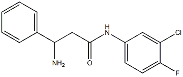 3-amino-N-(3-chloro-4-fluorophenyl)-3-phenylpropanamide 化学構造式