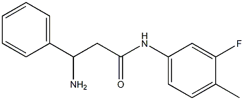 3-amino-N-(3-fluoro-4-methylphenyl)-3-phenylpropanamide 结构式