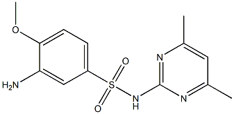 3-amino-N-(4,6-dimethylpyrimidin-2-yl)-4-methoxybenzene-1-sulfonamide 化学構造式