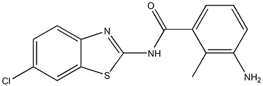 3-amino-N-(6-chloro-1,3-benzothiazol-2-yl)-2-methylbenzamide 结构式