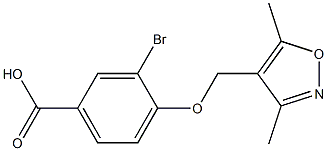 3-bromo-4-[(3,5-dimethylisoxazol-4-yl)methoxy]benzoic acid 化学構造式