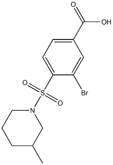 3-bromo-4-[(3-methylpiperidine-1-)sulfonyl]benzoic acid Struktur