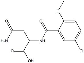 3-carbamoyl-2-[(5-chloro-2-methoxyphenyl)formamido]propanoic acid 化学構造式