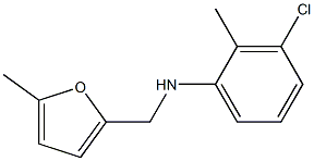 3-chloro-2-methyl-N-[(5-methylfuran-2-yl)methyl]aniline,,结构式