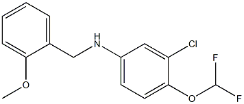 3-chloro-4-(difluoromethoxy)-N-[(2-methoxyphenyl)methyl]aniline,,结构式