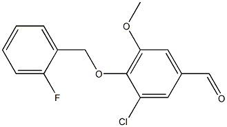 3-chloro-4-[(2-fluorophenyl)methoxy]-5-methoxybenzaldehyde Struktur
