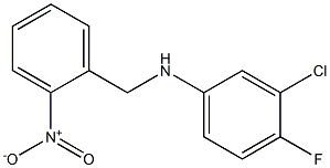 3-chloro-4-fluoro-N-[(2-nitrophenyl)methyl]aniline Struktur