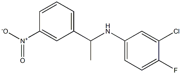 3-chloro-4-fluoro-N-[1-(3-nitrophenyl)ethyl]aniline,,结构式