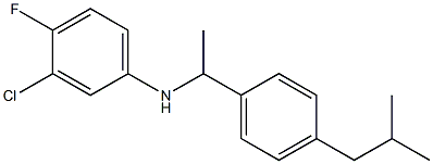 3-chloro-4-fluoro-N-{1-[4-(2-methylpropyl)phenyl]ethyl}aniline Struktur