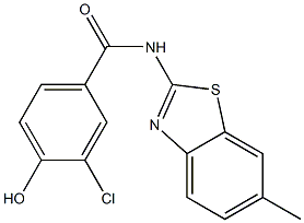 3-chloro-4-hydroxy-N-(6-methyl-1,3-benzothiazol-2-yl)benzamide Structure