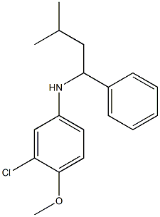 3-chloro-4-methoxy-N-(3-methyl-1-phenylbutyl)aniline Structure