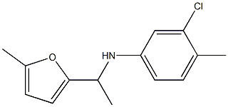 3-chloro-4-methyl-N-[1-(5-methylfuran-2-yl)ethyl]aniline Structure