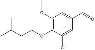 3-chloro-5-methoxy-4-(3-methylbutoxy)benzaldehyde 化学構造式