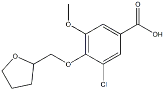 3-chloro-5-methoxy-4-(oxolan-2-ylmethoxy)benzoic acid 化学構造式