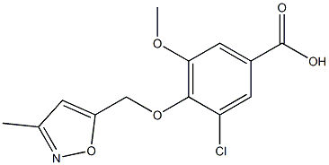 3-chloro-5-methoxy-4-[(3-methyl-1,2-oxazol-5-yl)methoxy]benzoic acid 化学構造式