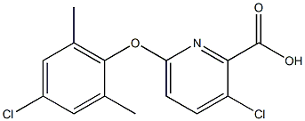 3-chloro-6-(4-chloro-2,6-dimethylphenoxy)pyridine-2-carboxylic acid,,结构式