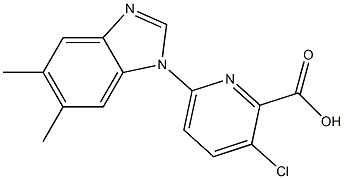 3-chloro-6-(5,6-dimethyl-1H-1,3-benzodiazol-1-yl)pyridine-2-carboxylic acid Structure