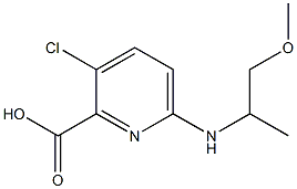 3-chloro-6-[(1-methoxypropan-2-yl)amino]pyridine-2-carboxylic acid,,结构式