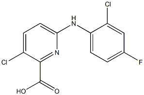 3-chloro-6-[(2-chloro-4-fluorophenyl)amino]pyridine-2-carboxylic acid,,结构式