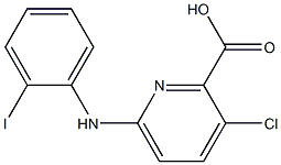 3-chloro-6-[(2-iodophenyl)amino]pyridine-2-carboxylic acid,,结构式