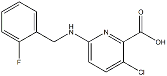 3-chloro-6-{[(2-fluorophenyl)methyl]amino}pyridine-2-carboxylic acid Structure