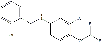 3-chloro-N-[(2-chlorophenyl)methyl]-4-(difluoromethoxy)aniline,,结构式