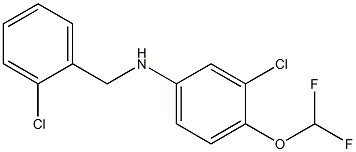 3-chloro-N-[(2-chlorophenyl)methyl]-4-(difluoromethoxy)aniline Struktur