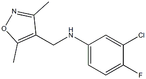 3-chloro-N-[(3,5-dimethyl-1,2-oxazol-4-yl)methyl]-4-fluoroaniline 化学構造式