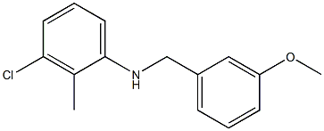 3-chloro-N-[(3-methoxyphenyl)methyl]-2-methylaniline 化学構造式