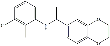 3-chloro-N-[1-(2,3-dihydro-1,4-benzodioxin-6-yl)ethyl]-2-methylaniline,,结构式