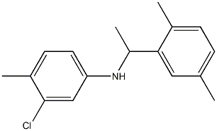 3-chloro-N-[1-(2,5-dimethylphenyl)ethyl]-4-methylaniline 化学構造式