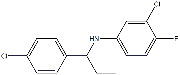 3-chloro-N-[1-(4-chlorophenyl)propyl]-4-fluoroaniline Struktur