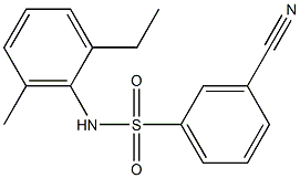 3-cyano-N-(2-ethyl-6-methylphenyl)benzene-1-sulfonamide 化学構造式
