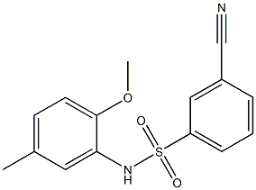 3-cyano-N-(2-methoxy-5-methylphenyl)benzene-1-sulfonamide Struktur