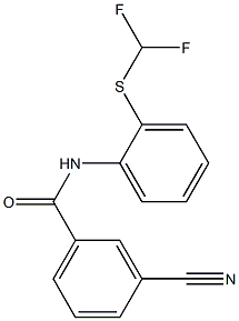 3-cyano-N-{2-[(difluoromethyl)sulfanyl]phenyl}benzamide Struktur