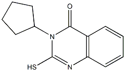 3-cyclopentyl-2-sulfanyl-3,4-dihydroquinazolin-4-one,,结构式