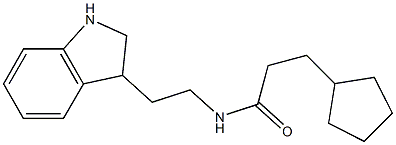 3-cyclopentyl-N-[2-(2,3-dihydro-1H-indol-3-yl)ethyl]propanamide,,结构式