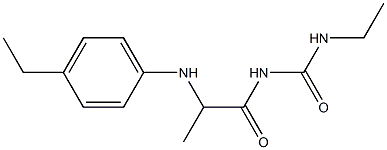 3-ethyl-1-{2-[(4-ethylphenyl)amino]propanoyl}urea Struktur