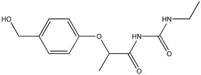 3-ethyl-1-{2-[4-(hydroxymethyl)phenoxy]propanoyl}urea Struktur