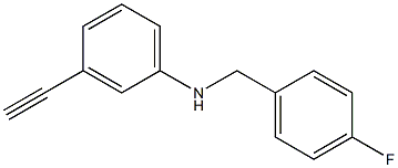3-ethynyl-N-[(4-fluorophenyl)methyl]aniline 化学構造式