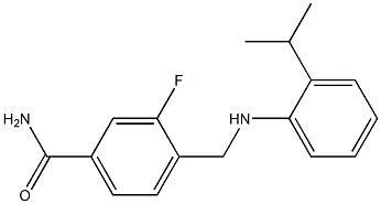3-fluoro-4-({[2-(propan-2-yl)phenyl]amino}methyl)benzamide Struktur