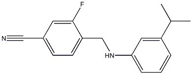 3-fluoro-4-({[3-(propan-2-yl)phenyl]amino}methyl)benzonitrile 结构式